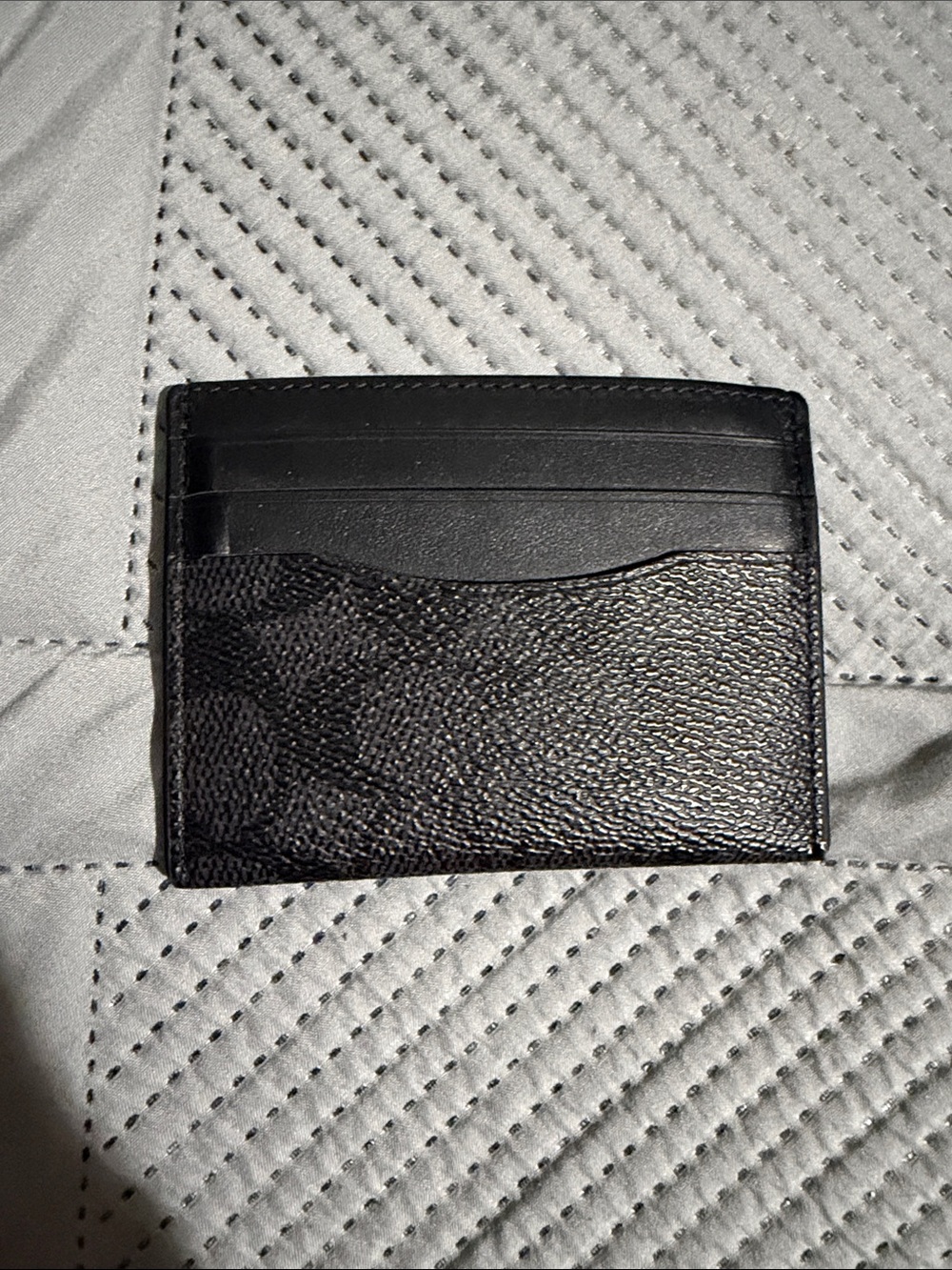 Black Coach New York Leather Card Holder Wallet - Minimal Men's Accessory